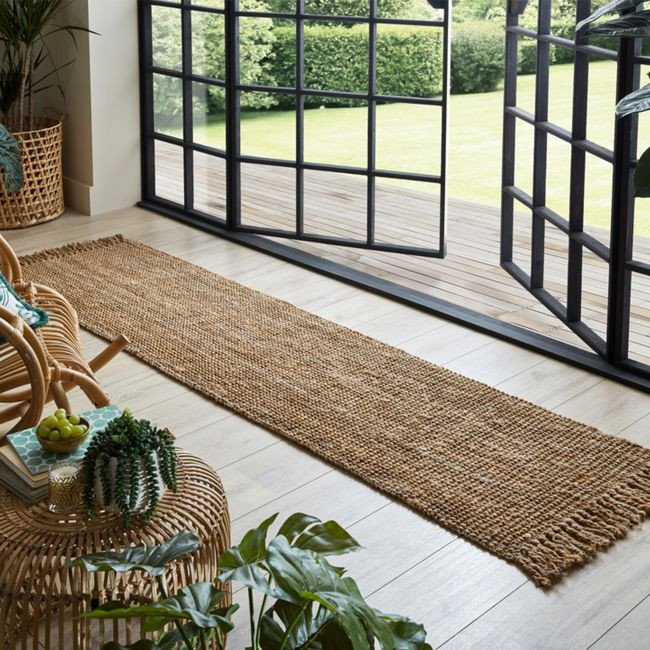 Sarita Jute Boucle Natural Plain Runner