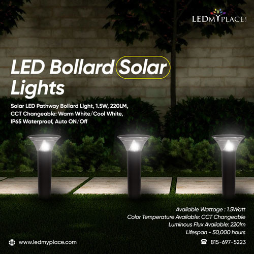 LED Bollard Solar Lights