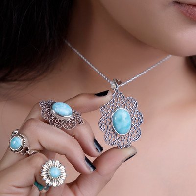 Larimar Gemstone Jewelry Handcrafted by Experts | Rananjay Exports