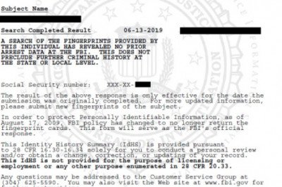 FBI Background Check Apostille Washington DC