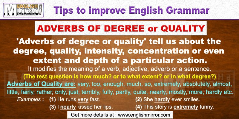 Adverbs of Quality or Degree in English Grammar