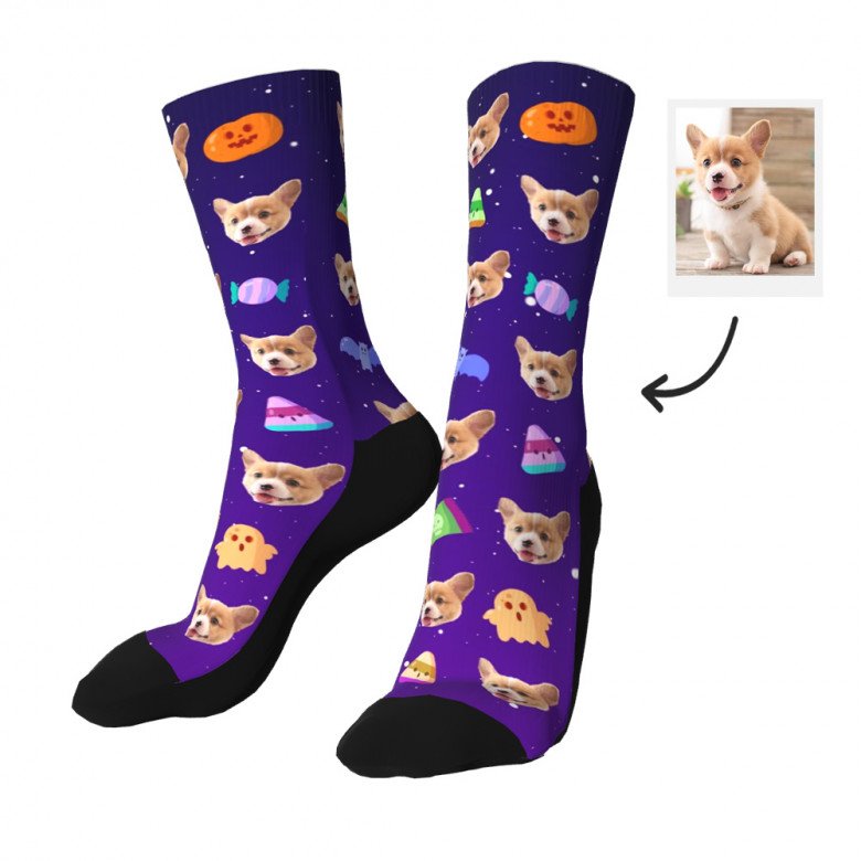 Halloween Custom Dog Socks