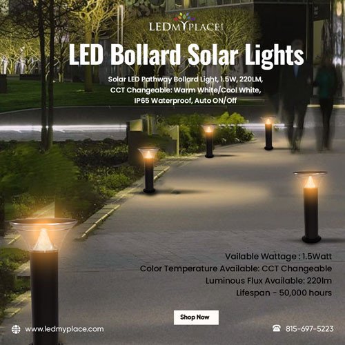 LED Bollard Solar Lights