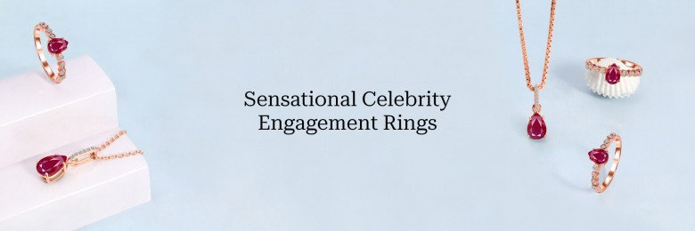 Beautiful Celebrity Engagement Rings with Coloured Gemstones