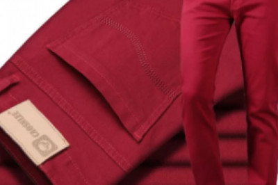 Spring and summer men's red jeans fashion casual boutique business casual straight denim stretch trousers men's brand pants