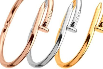cartier nail bracelet on wrist