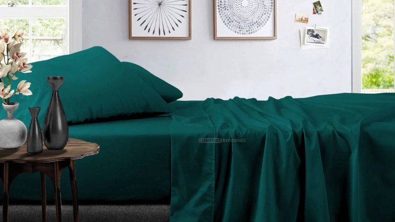 Delightful Pure Cotton Teal Bed Sheets